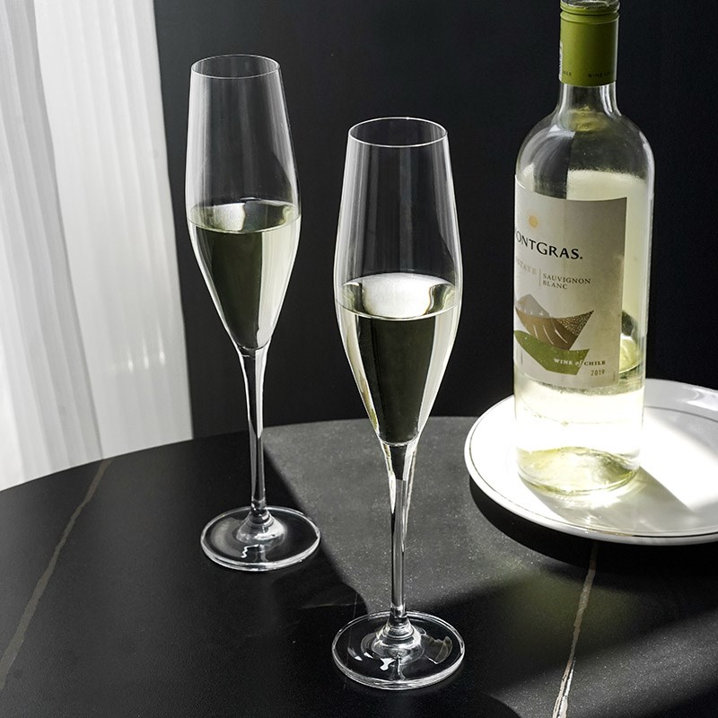 2支礼盒捷克进口水晶玻璃香槟杯情侣对杯杯子气泡U甜酒杯新婚礼物