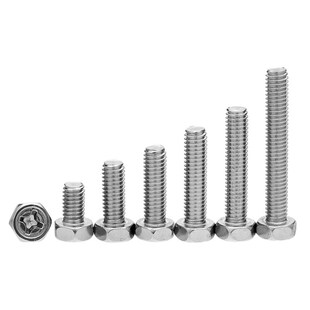 304不锈钢外六角螺丝十字凹脑六角头螺钉镙丝GB29.2