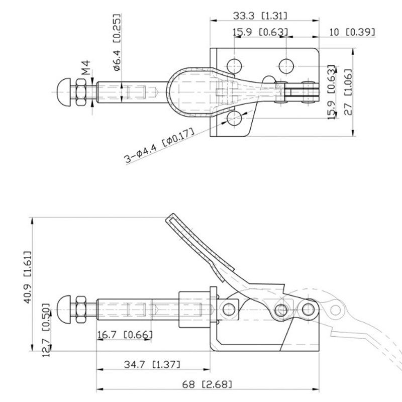 嘉刚推拉式快速夹具GH/CH-301AM/BM/AMSS夹钳肘夹紧器治具快夹