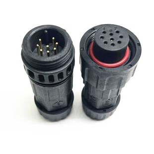 LLT利路通M19 8芯公母对接防水连接器螺纹焊线UL认证航空插头插座