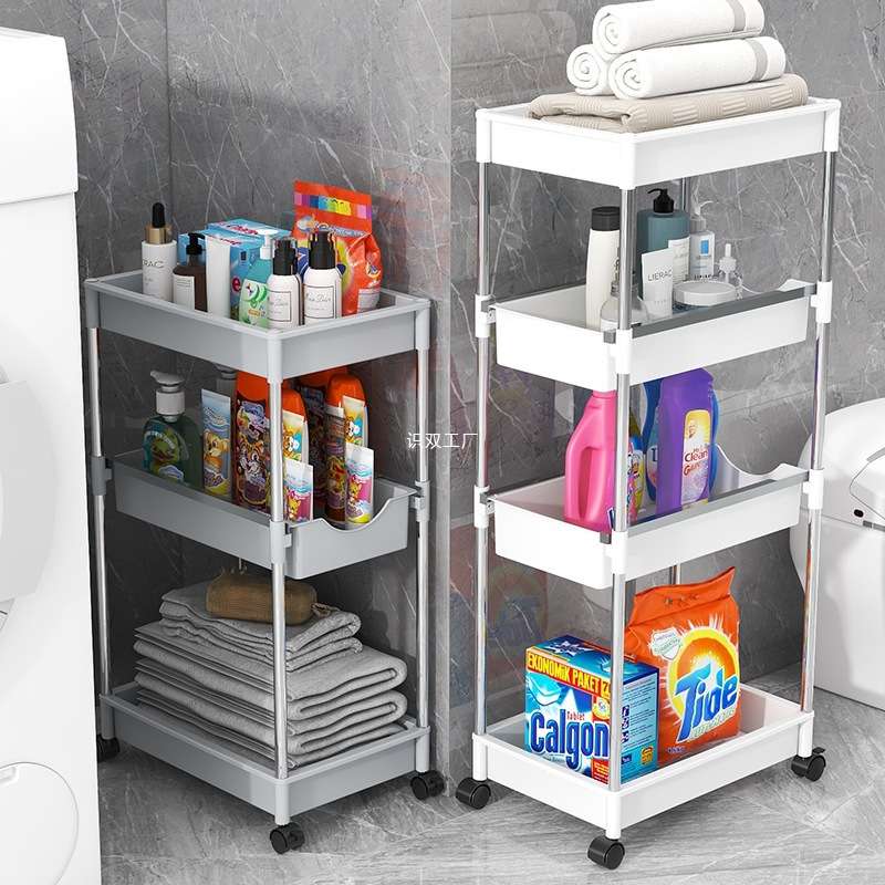 抽拉可移动省用品调味料架家用大全收纳架空间厨房置物架落地多层