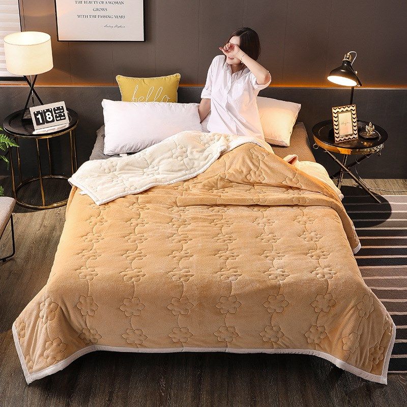 冬季加厚双层毛毯法兰绒毯午休毯薄被子珊瑚毯子单双人床单空调毯