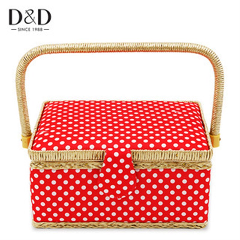 针线盒小号布艺欧式居家日用玫瑰色蓝色针线包缝补工具