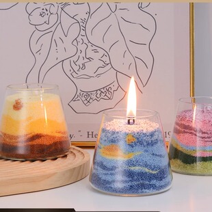 新年手工沙画香薰蜡烛diy材料包彩沙龙自制杯蜡摆件伴手礼团建