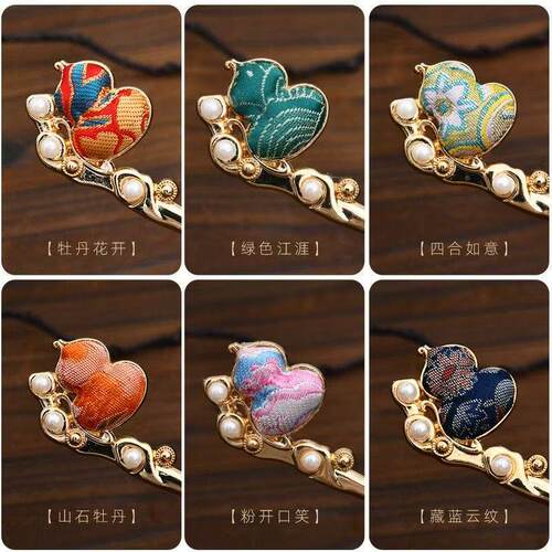 新中式宋锦手工葫芦发簪汉服旗袍