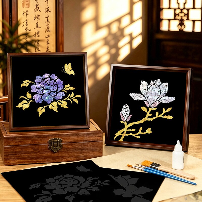 螺钿烧箔相框画diy手工材料包