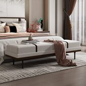 新中式 床尾凳卧室门厅客厅沙发脚踏长条布艺酒店公寓样板房