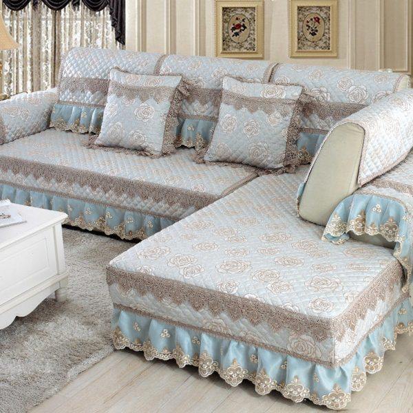 四季通用亚麻沙发垫欧式提花组合坐垫现代全棉全包沙发套罩巾定做