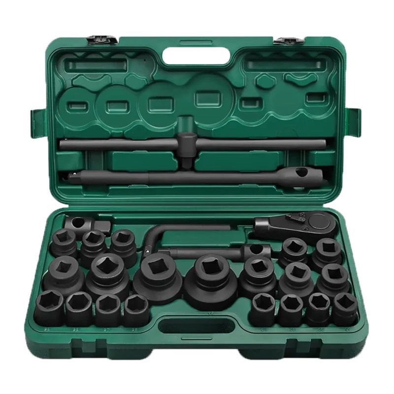 3/4重型套筒26 12 10 8件套汽修套装风炮加厚十二花六角组合套装