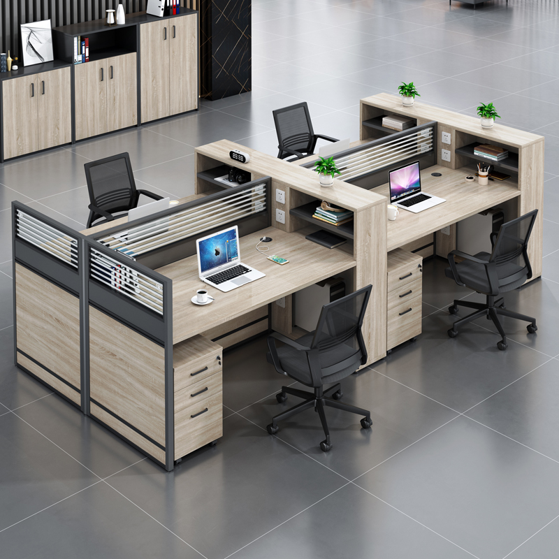 职员办公桌椅组h合办公室简约员工工位家具四人位屏风卡位办公桌6