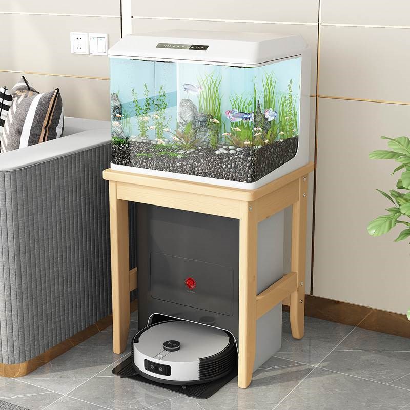 5ZV7纯实木扫地机q置物架落地鱼缸底座架子储物柜打印机微波炉