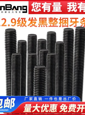 12.9级高强度丝杆螺杆发黑牙条一米通丝全螺纹丝杠M8M10M12M14M16