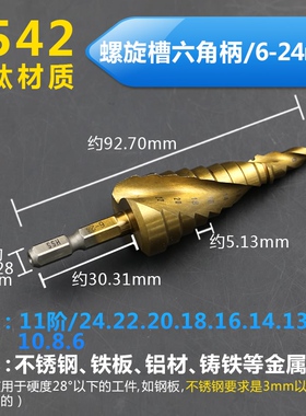 铁板钢板铝板扩孔钻头 扩孔器  宝塔钻 阶梯钻 台阶钻 高速钢M2