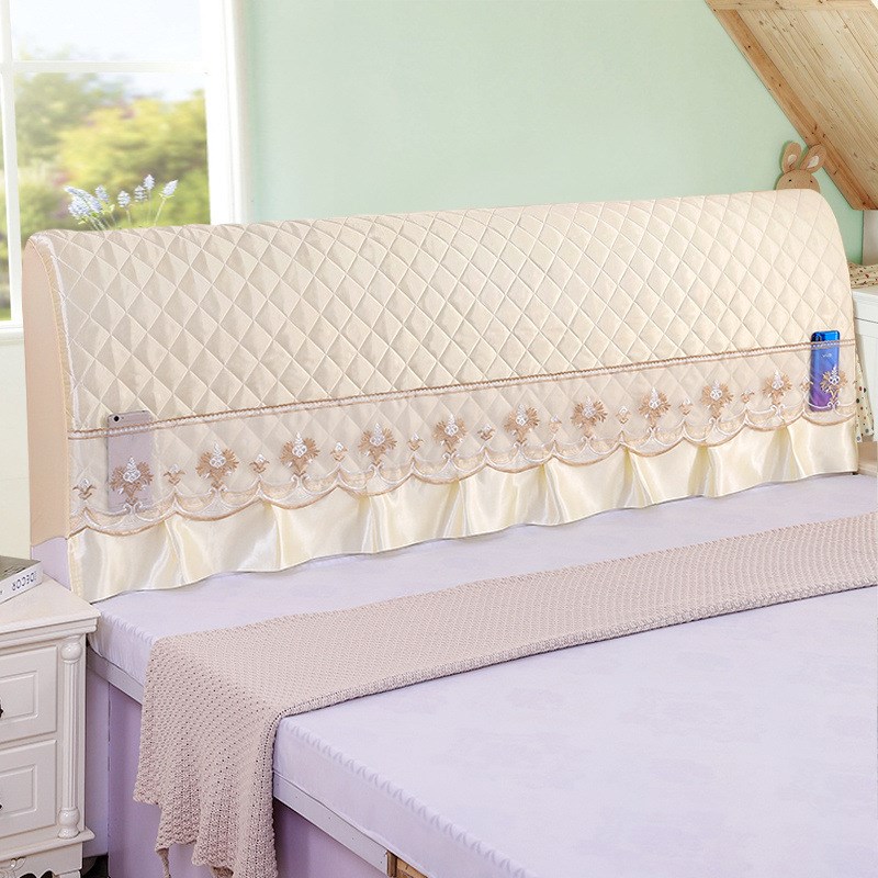 全包床头罩床头套简约夹棉加厚实木皮床头防尘罩保护套床头柜盖巾