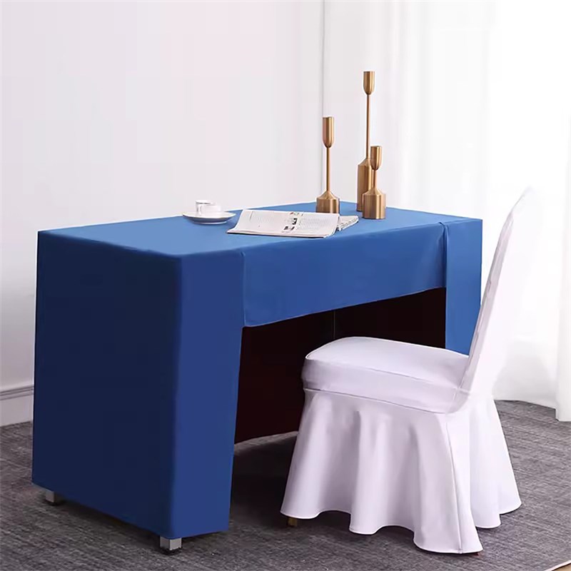 会议展会桌布 加厚台呢布套 墨绿色酒店绒布桌裙罩三面.台罩开桌