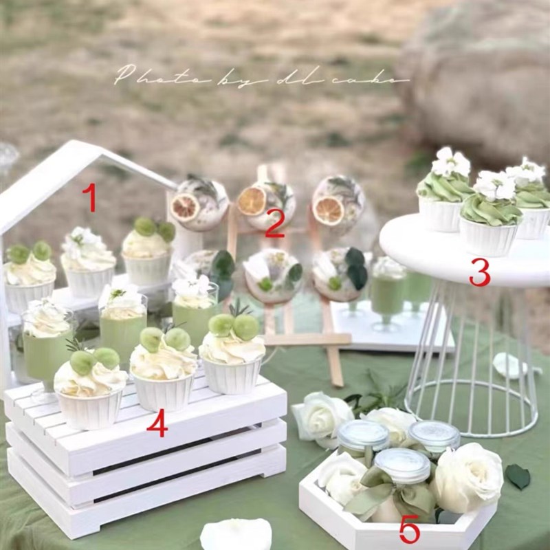 新款木质甜品台展示架茶s歇开业活动摆台摆件订婚商务开业摆台摆