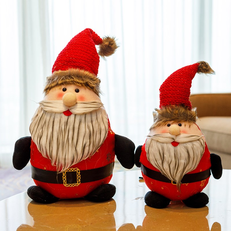 圣诞节装饰圣诞老人胖老头公仔橱窗摆件圣诞树T场景布置圣诞饰品