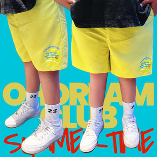 荧光绿凉感儿童户外休闲短裤 OHDREAM童装
