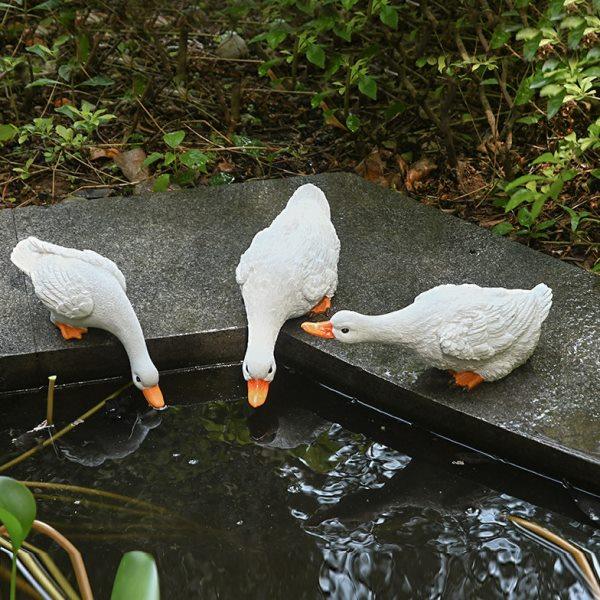户外真动物喝水鸭子摆件别墅庭院装饰花园水池鱼缸水景假山造景,家居饰品,户外/庭院摆件,淘宝优惠券,粉丝福利购,淘宝优惠卷