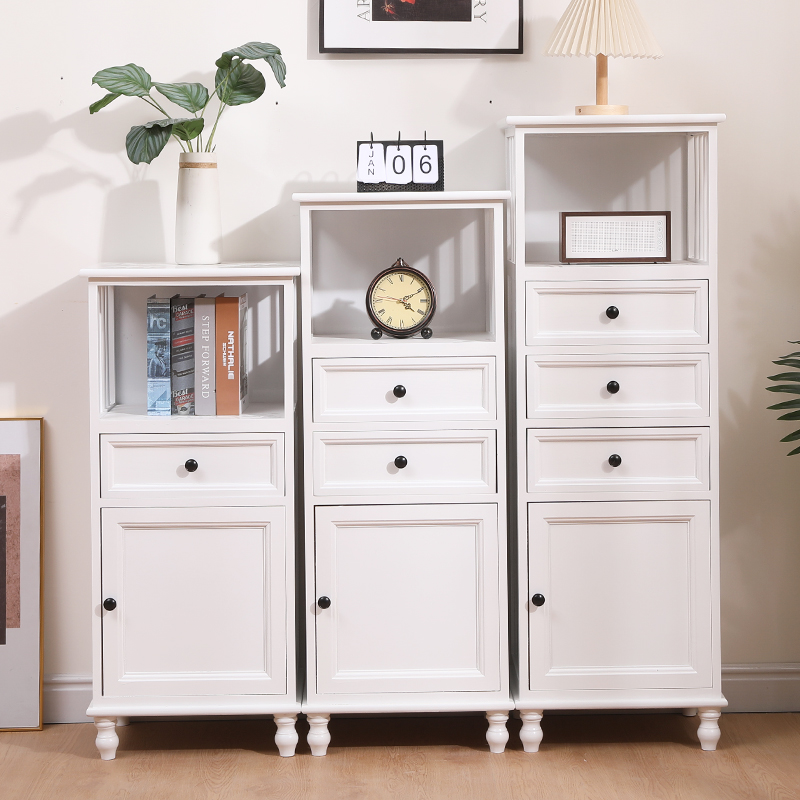 30/37/40cm实木夹缝柜抽屉式收纳柜窄缝隙柜储物床X头柜现代简约