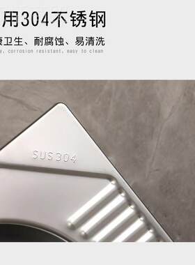 34不锈钢T蹲酒便器蹲坑吧0KV大小蹲便防臭带弯便盆前排水HST成人