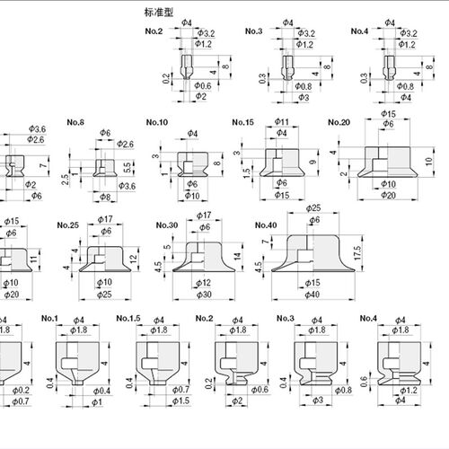 米思米MISUMI真空吸盘 VPNT2 VPNT3 VPNT4 VPNT6 VPUE4 VPUE2