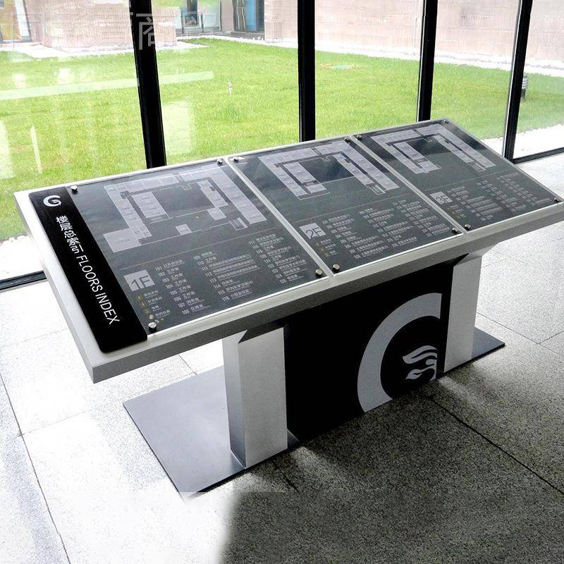 商场售处楼层导航XPY指示牌铁站停车不锈钢烤漆楼发光导向场指地