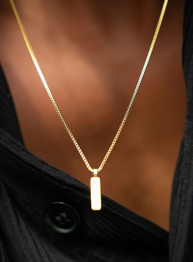 男士钛钢项链镀金细链条极简风