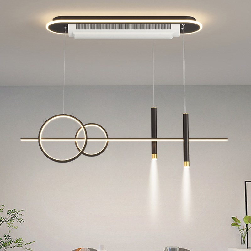 无叶风扇灯2024年新款现代简约智能变频离线语音家用一体餐厅吊灯