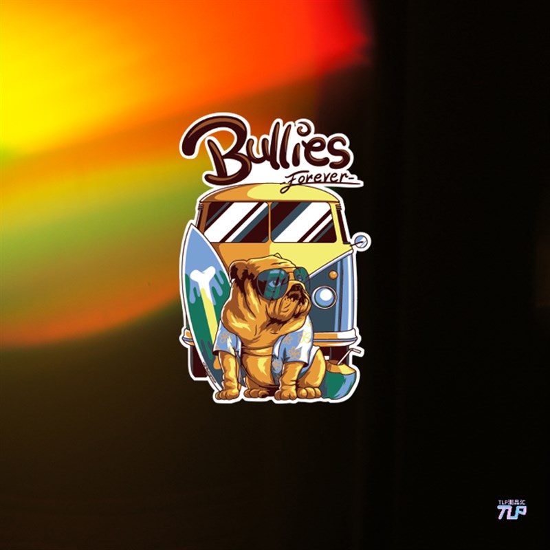 TLP反光车贴 沙滩冲u浪狗防水胶贴笔记本摩托车冰箱装饰贴