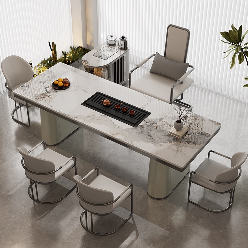 2025新款轻奢简约岩板茶桌椅组合阳台烧水壶一体办公室小茶台茶几