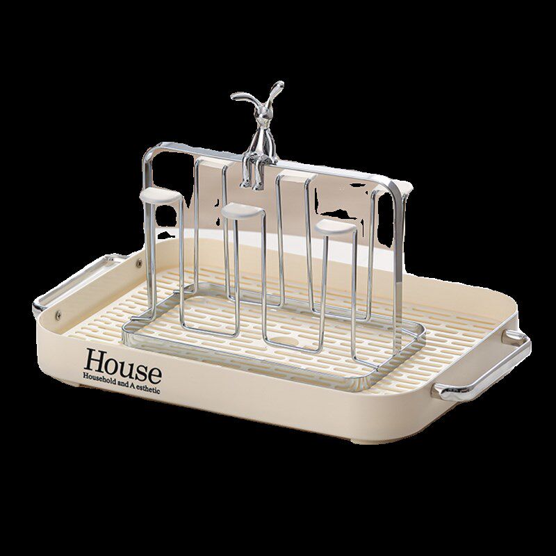 轻奢茶盘家用客厅茶几茶杯杯架水杯沥水托盘放置茶具长方形水果盘