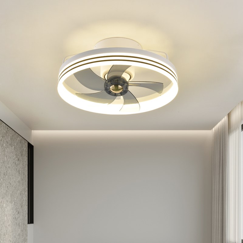 摇头吸顶风扇灯卧室房间主灯带电风扇一体家用简约现代餐厅电扇灯
