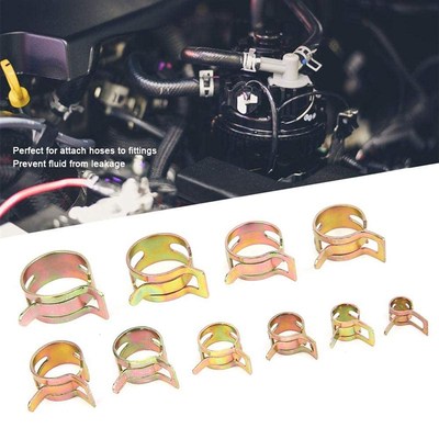 跨境 60/100pcs盒装镀彩锌弹性箍圈6-22mm组合卡箍抱箍管夹套装