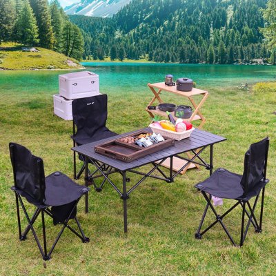 悠莱弗折叠蛋卷铝桌便携式户外家用蛋卷铝桌车载摆摊庭院烧烤桌子