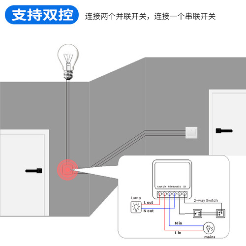 涂鸦WiFi手机App天猫小度语音控制开关配件单开无线遥控开关模块