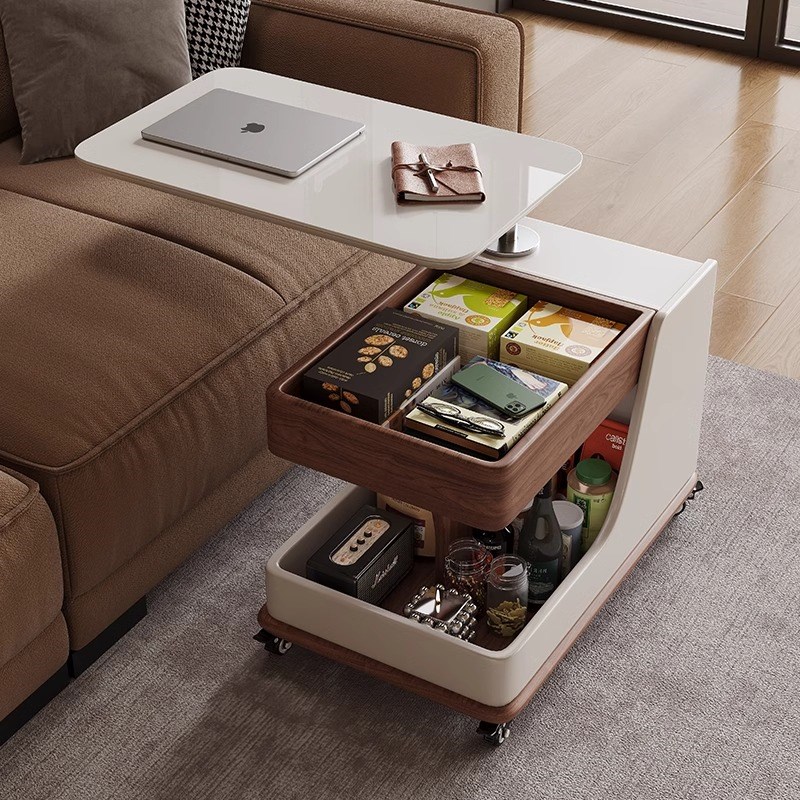 升降岩板客厅边几可移动沙发边桌床头边柜高级感小推车茶几置物架