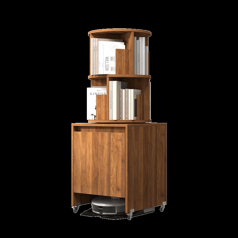 旋转书架落地可移动带轮扫地机器人基站置物架适用云鲸科沃斯石头