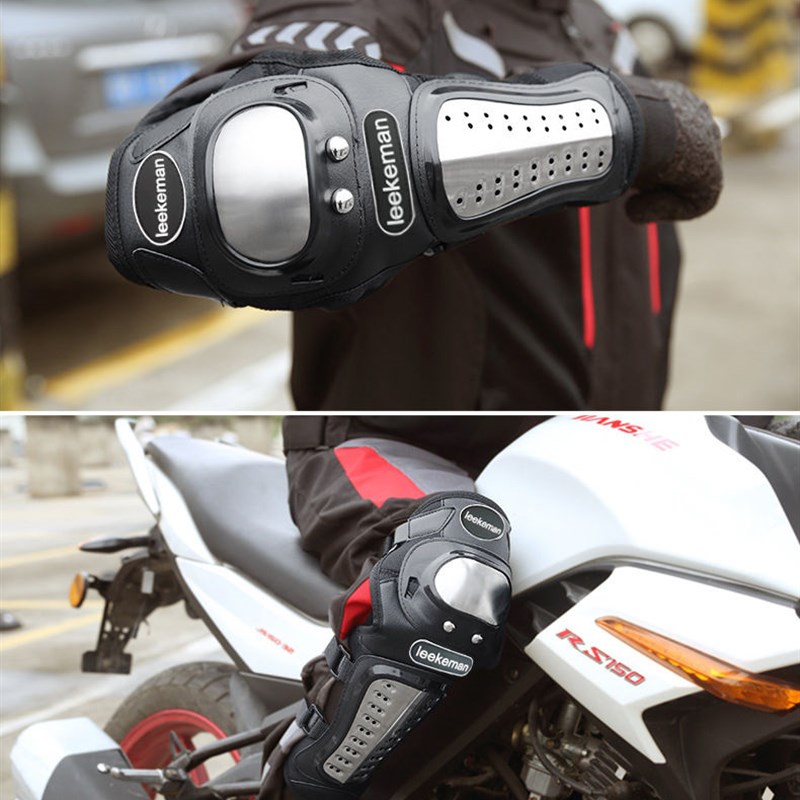 四季款摩托车护膝护肘冬男防风保暖赛机车护具骑行防摔越野不锈钢