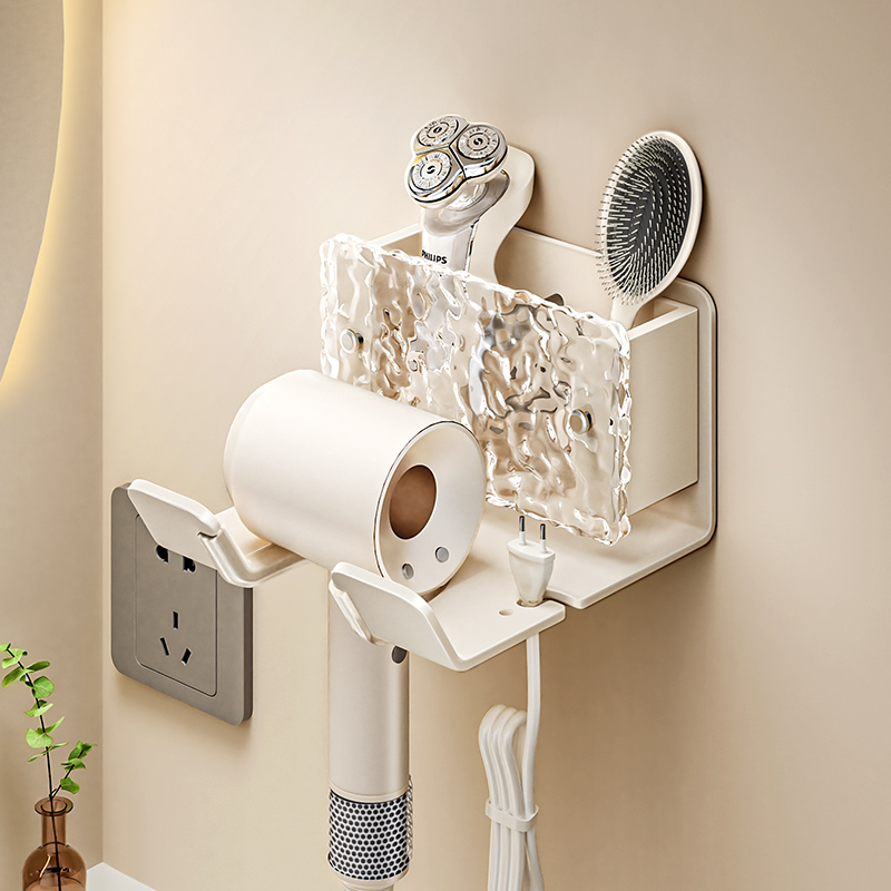 吹风机置物架免打孔化妆室戴森吹风机挂架浴室壁挂式吹风机支架收