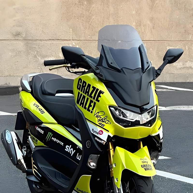 适用雅马哈NMAX155前脸挡风改装加高风挡玻璃后视镜前移套装配件