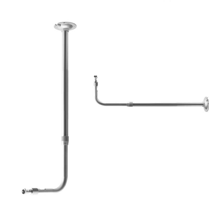 监控伸缩支架 加长杆室内外60-120cmL型铝合金摄像头万向壁装吊装
