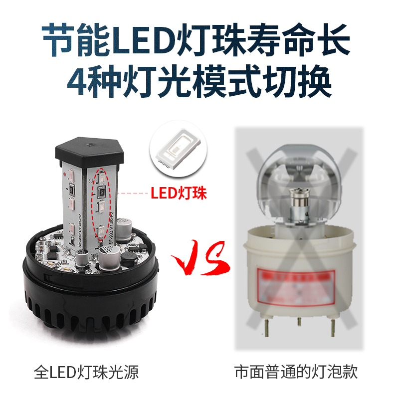 led警示爆闪灯旋转警报器220v报警闪烁灯12v24v报警灯声光报警器