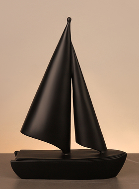 现代简约一帆风顺船摆件家居客y厅玄关软装饰品书架办公室乔迁礼