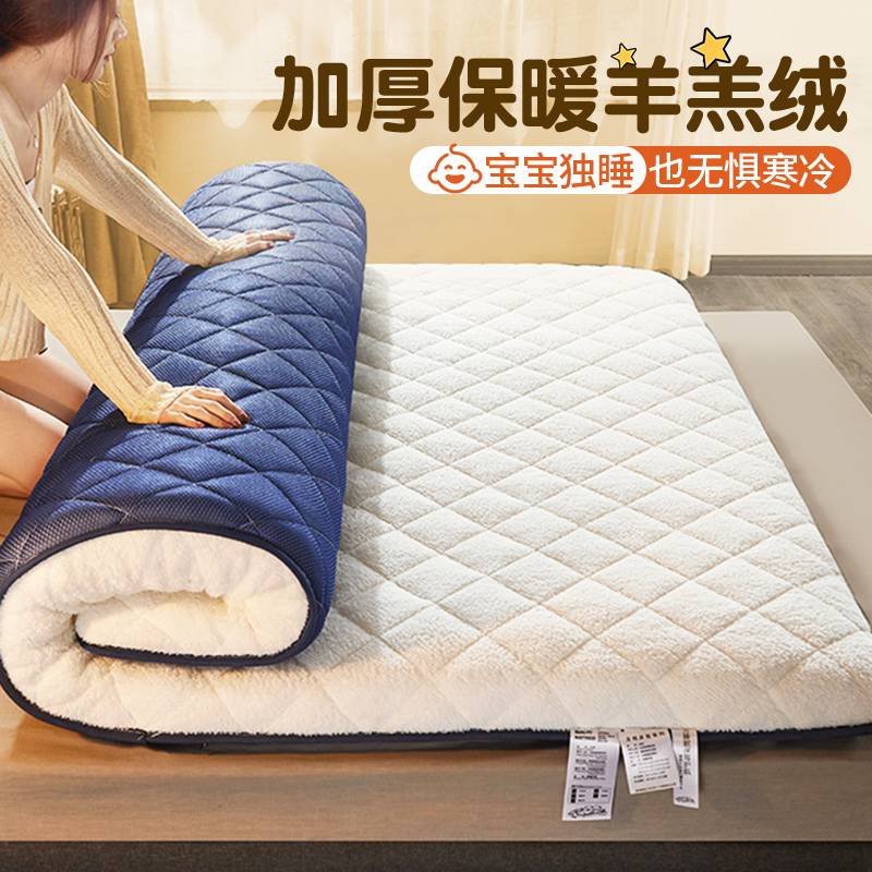 羊羔绒床垫软垫家用加厚冬季定制双人垫J褥被牛奶法兰绒榻榻米垫