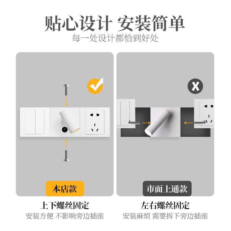 86线盒嵌入式壁灯卧室酒店床头阅读灯方型底盒插座开关改墙壁射灯
