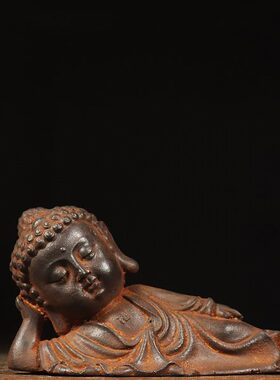 仿古铁器大头睡佛复古工艺中式怀旧玄关客厅会所装饰复古摆设包邮