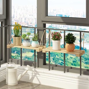 悬挂式花架子室内家用客厅花盆多肉庭院实木墙壁上置物架阳台装饰