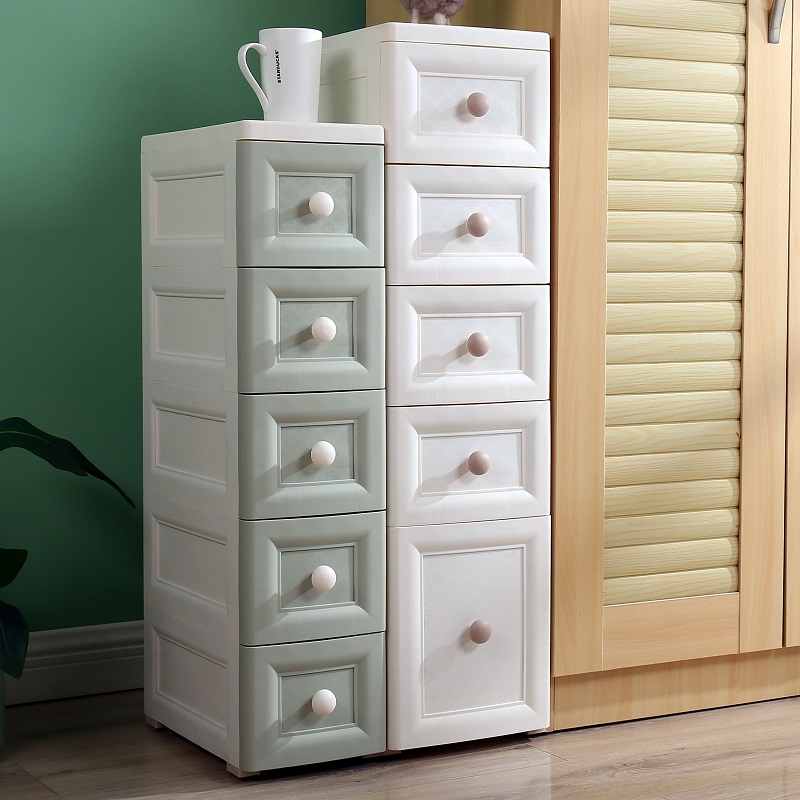 25/40CM夹缝收纳柜抽屉式卫生间储物柜M子塑料窄隙厨房多层置物架