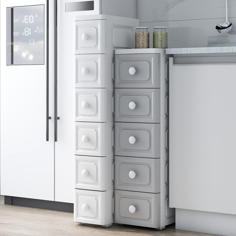 18/24/30/38cm宽t夹缝收纳柜子抽屉式卫生间厨房储置物架欧式塑料